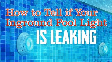 leaking pool light|How to Tell if Your Inground Pool Light is Leaking